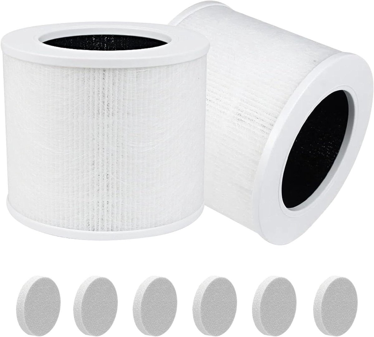 Vervangingsfilter Luchtreiniger - Reservefilter Set - Frisse Lucht - 3-in-1 Filtratie - 2 Stuks - Wit