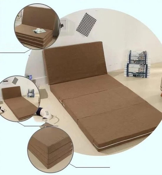 Opvouwbaar Matras - Z-Bed Gastenmatras - Comfortabel Slapen - Ingebouwd Kussen - Drie Dikte Opties - Blauw — afbeelding 3