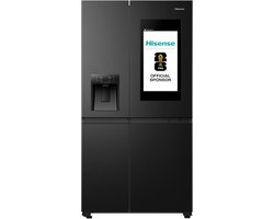 Hisense RS9P628GPFE - Amerikaanse koelkast - Energielabel E - Vaste Wateraansluiting - Water- & ijsdispenser - Metal Tech Cooling - No Frost - Zwart - Multi-Air Flow - Super Cool - Fast Freeze - 38dB (A) - Inverter Compressor - 614 Liter