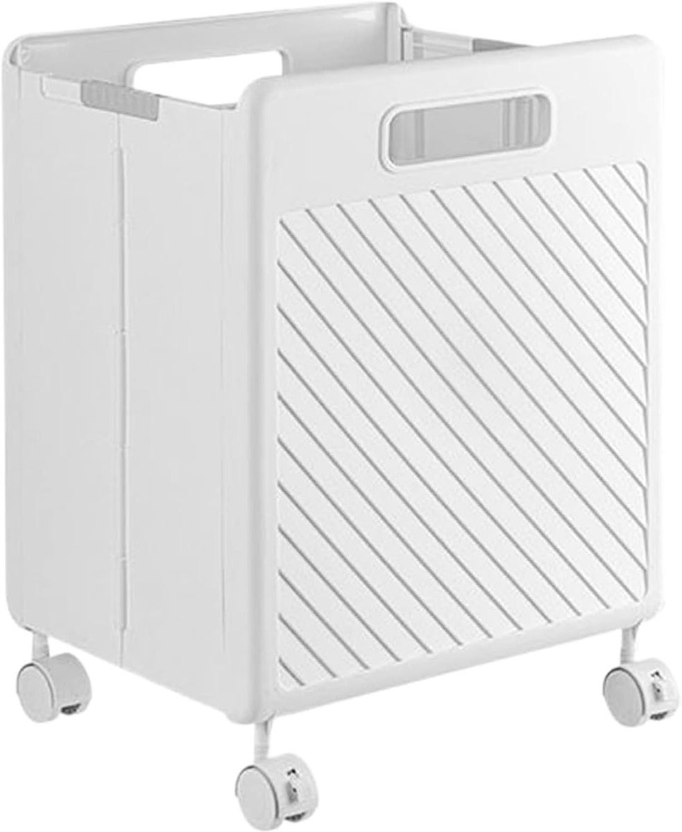 Roltende Wasmand - Opvouwbare mand - Huishoudelijke opslag - Met handvatten - 45x34x7 cm - Wit
