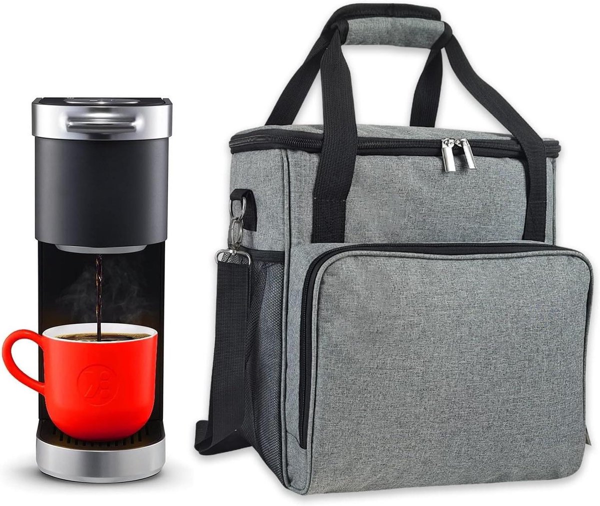 Koffiezetapparaat Tas Opbergtas Machine Veilig Vervoeren Waterdicht Nylon Materiaal 30x34x18cm Grijs