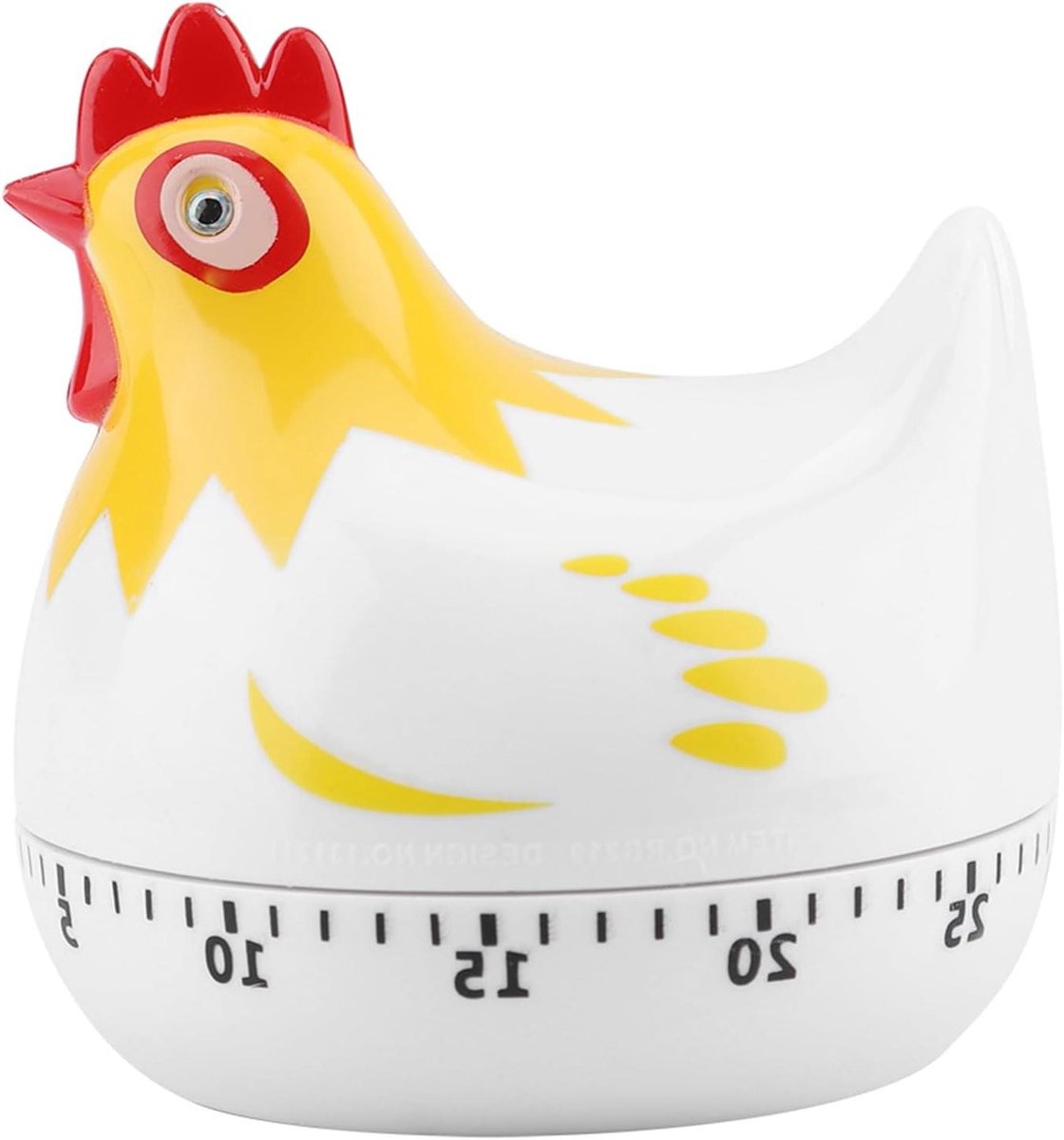Kookwekker Kip Patroon - Keuken Timer - Koken en Bakken - Extra Luid Alarm - 65 cm - Wit