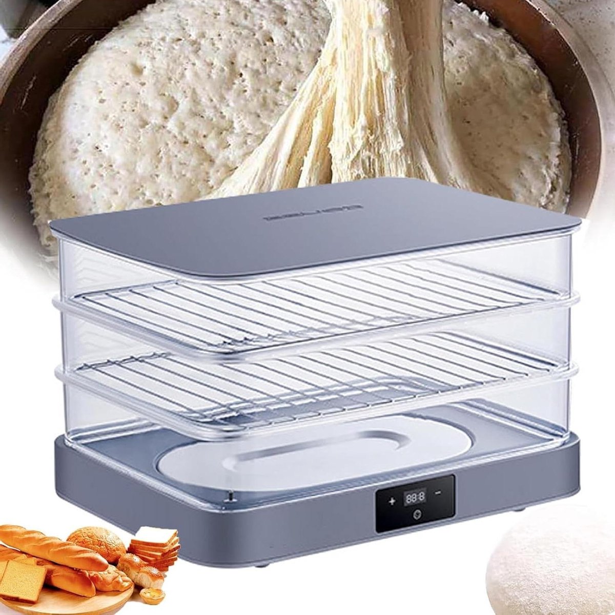 Brood Fermentatiekast - Deeg Ripper - Thuis Bakken - Automatische Vochtigheid - 40L Capaciteit - Wit