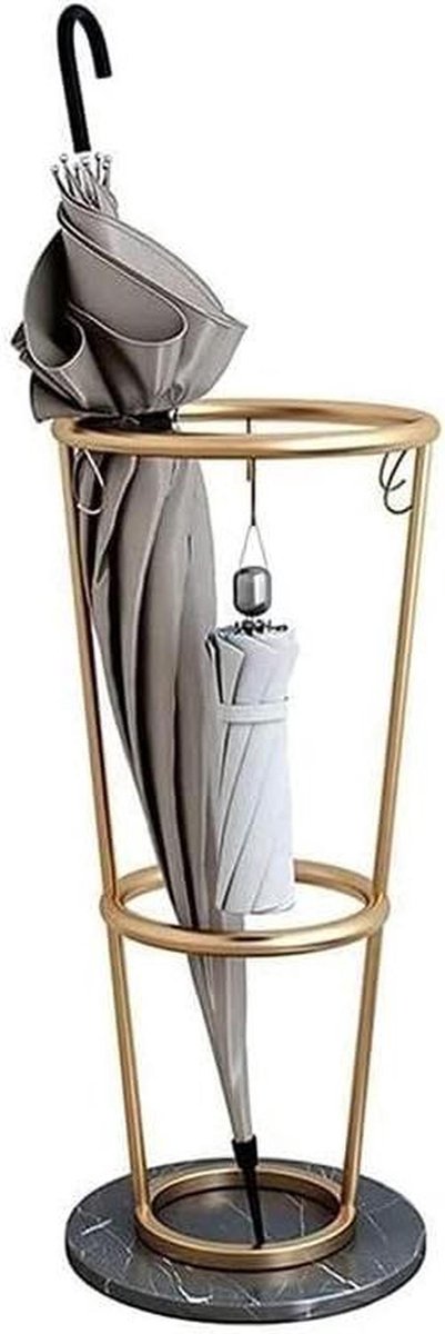 Paraplustandaard - Parapluhouder - Entree Organisatie - Metalen Frame - 25 x 55cm - Goud