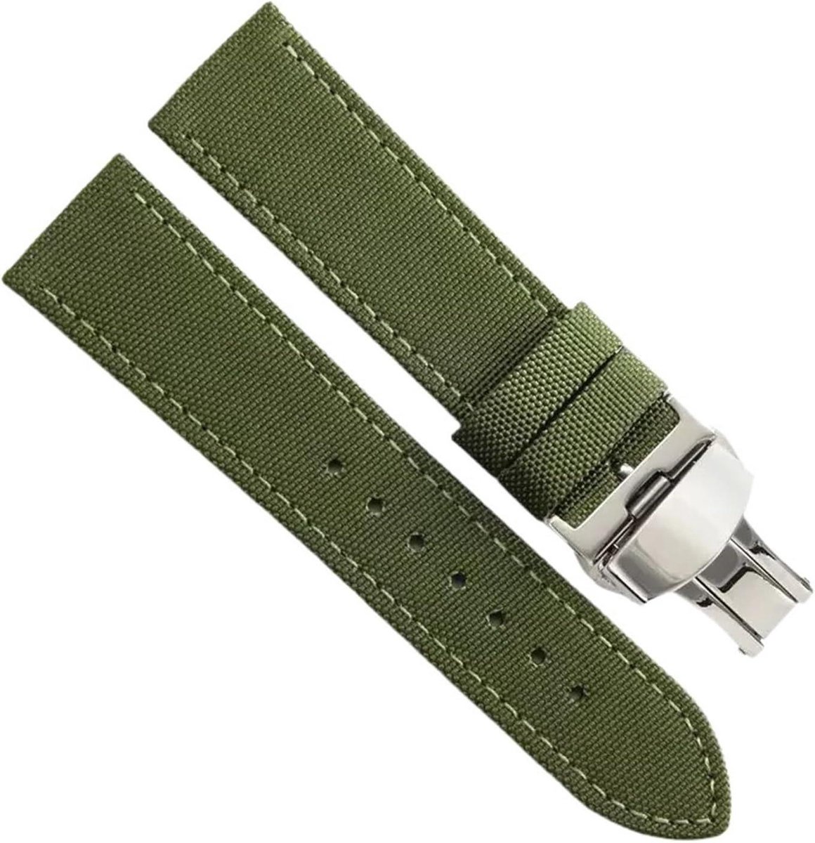 Horlogeband Nylon - Reservebandje - Dagelijks gebruik - Verstelbare lengte - 18 mm - Groen