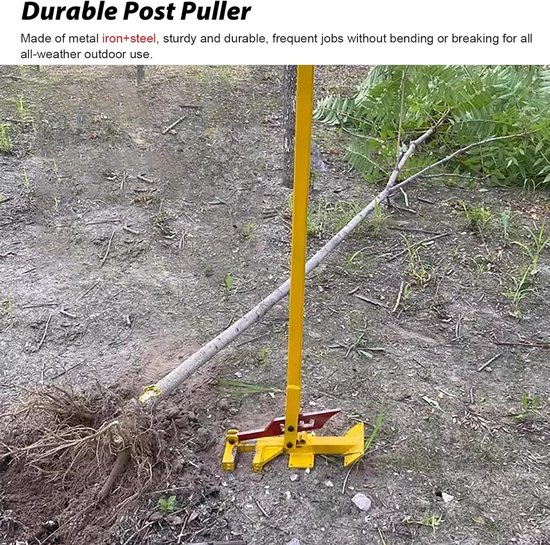 Paalextractor Zwaar Uitgevoerd - Stronkverwijderaar Hefboom - Wortels Verwijderen - Verstelbare Gekartelde Klem - 130 cm Lengte - Zwart — afbeelding 3