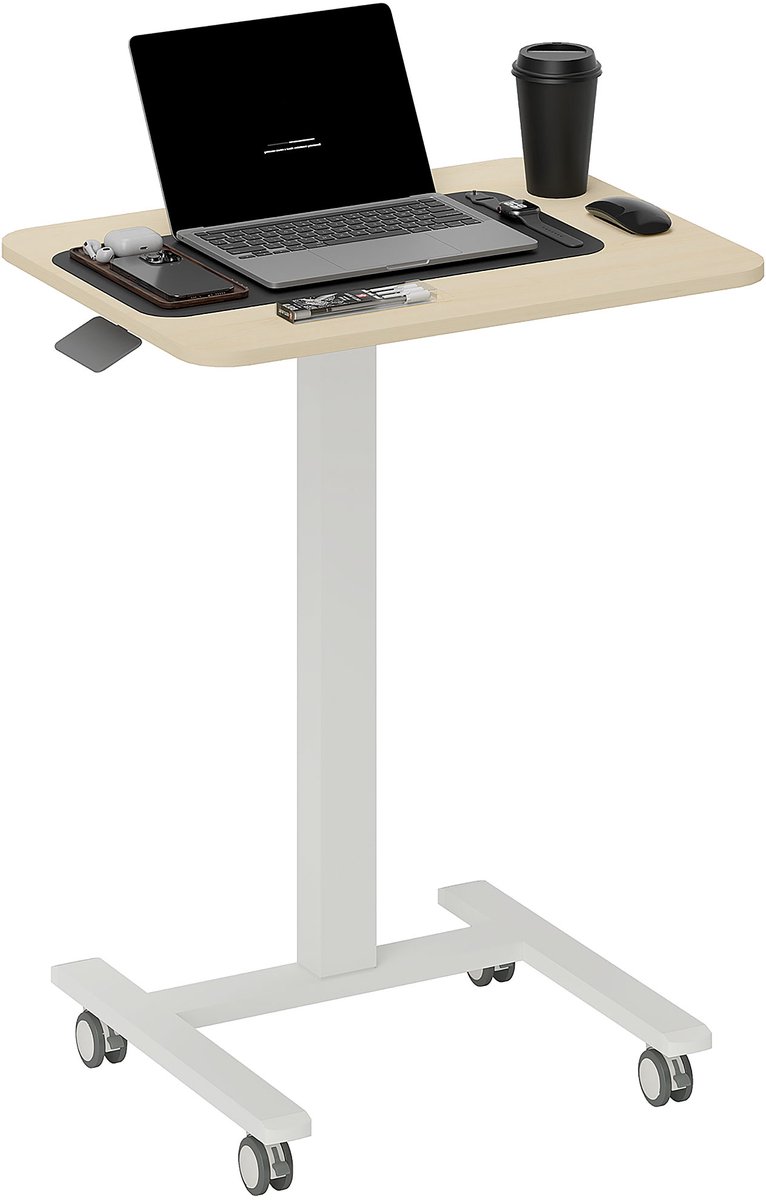 Vinsetto Sta-bureau-Spaanplaat, staal-65L x 48B x 68-108H cm-Geel