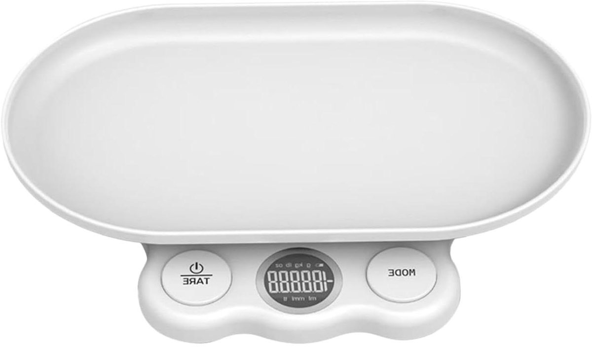 Elektronische Huisdierweegschaal - Compacte Dierenweegschaal - Gezondheid Monitoren - Zeer Nauwkeurige Sensor - 15 kg Capaciteit - Wit