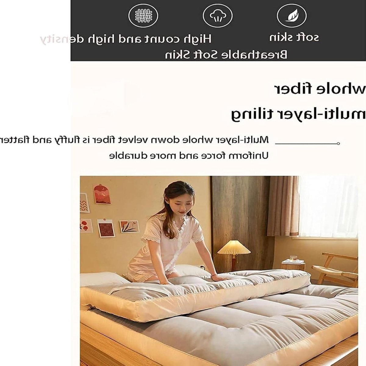 Extra dikke Japanse futonmatras - zachte en draagbare vloermatras voor volwassenen oprolbare springkussen voor logeerkamer slaapzaal campingbank - comfortabele en veelzijdige slaapoplossing