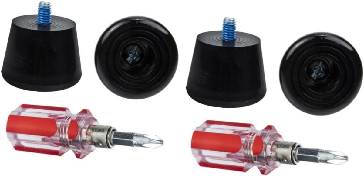 Schaats Remmen - Rolschaats Stoppers - Veilig Remmen - Duurzaam Rubber - 2 Sets - Zwart