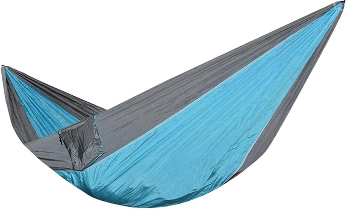 Reishangmat - Outdoor Hangmat - Kamperen en Ontspannen - Ingebouwde Opbergtas - 220x90 cm - Blauwgrijs