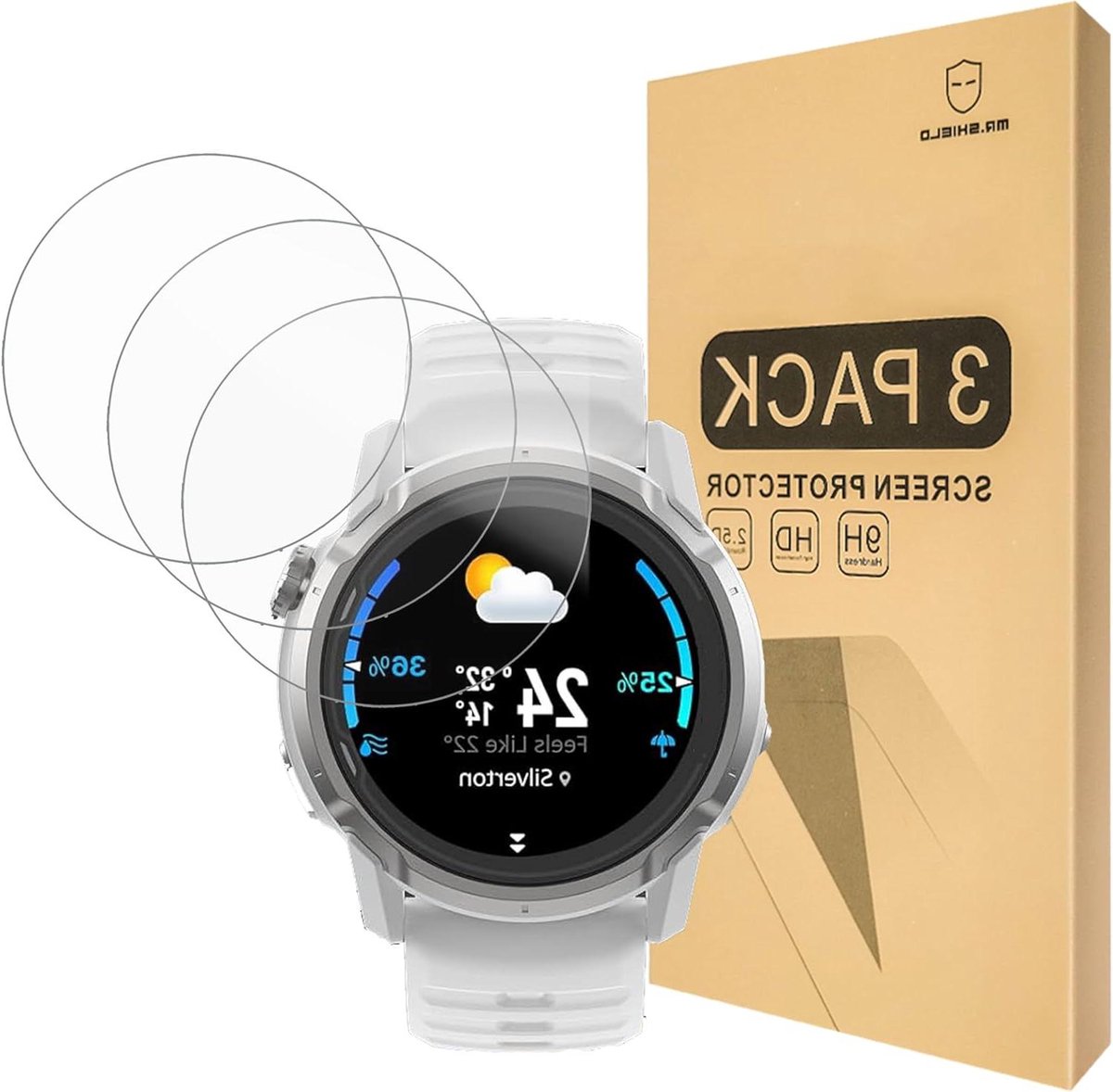 Screen Protector - Gehard Glas - Smartwatch Bescherming - 9H Krasbestendig - 3 Stuks - Helder