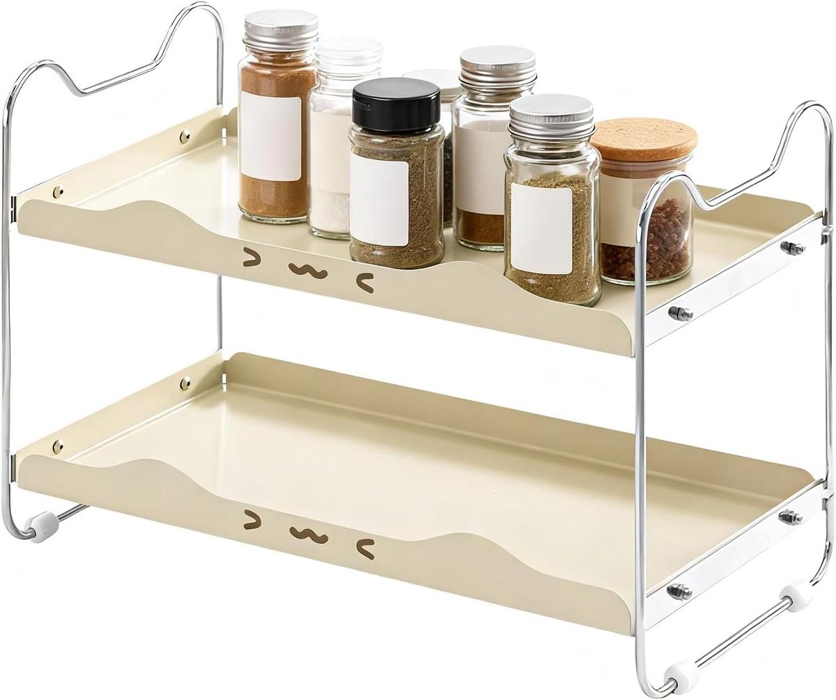 Keuken Organizer - Werkblad Rek - Kruiden Opbergen - Antislip Ontwerp - 20x45x20 cm - Zwart