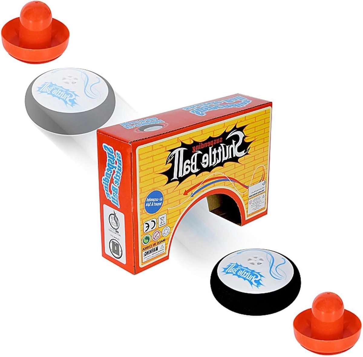 Airhockey Set - Zwevende Pucks - Tafelspel Spelen - Ruimtebesparend Ontwerp - 9 cm Puck - Rood en Blauw