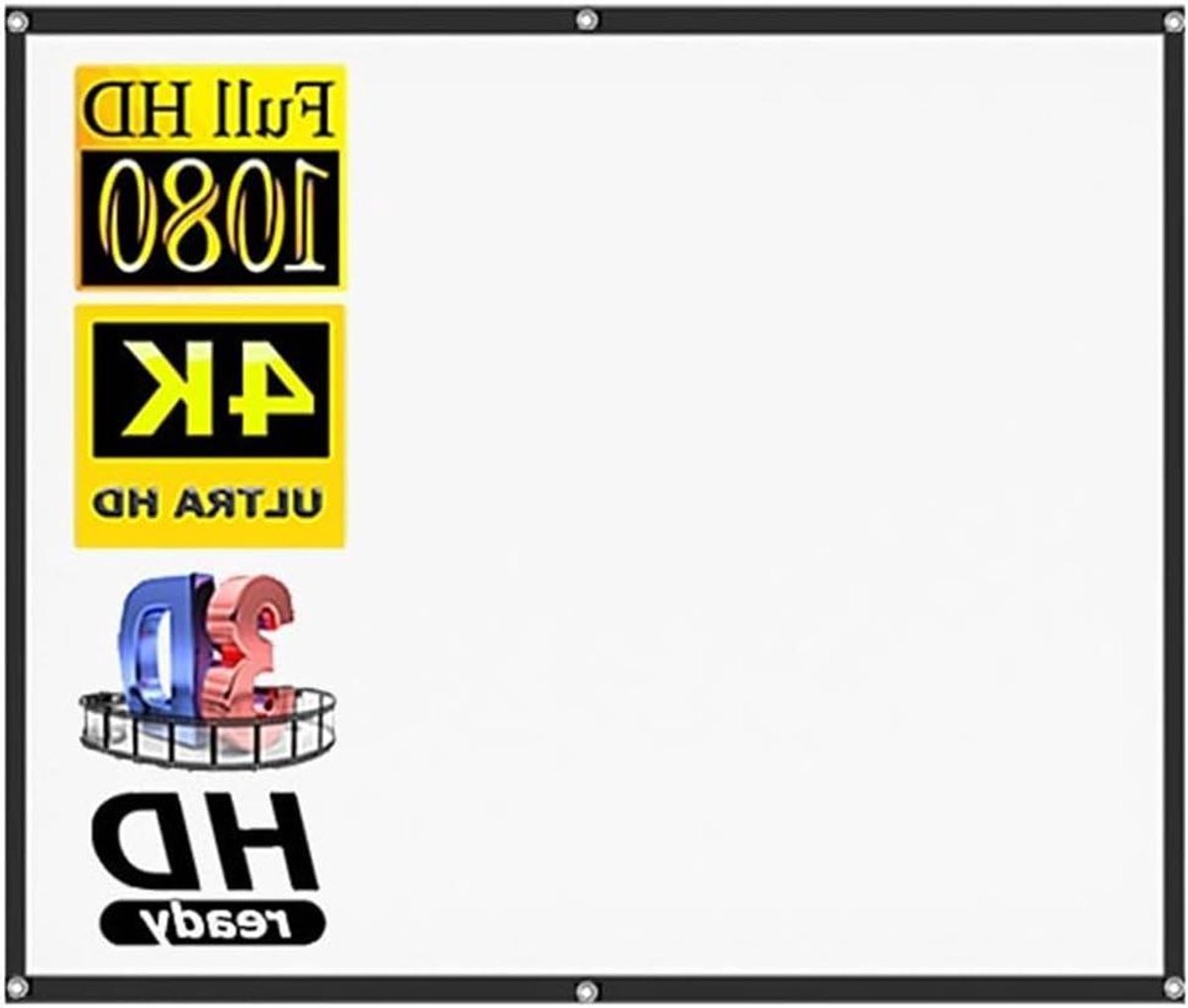 Projectiescherm - Opvouwbaar Scherm - Thuis Bioscoop - Kreukvrij Beeld - 100 inch - Wit