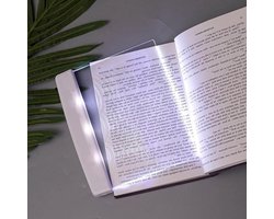 Juesi Flat Book Light for Reading in Bed Night Clear LED Book Full Page Light Illuminator Panel Plate Lamp Board Wireless (White)