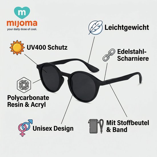 Dailygoods - Unisex Ronde Zonnebril met Getinte Glazen en Stijlvol Design — afbeelding 3