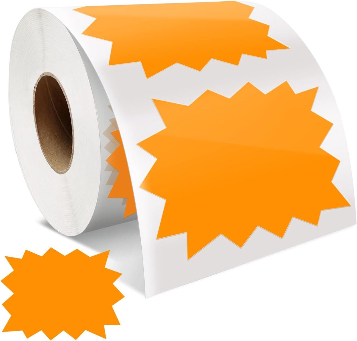 Gele Verkooplabels 75mm x 100mm Zelfklevend Grote Sterburst Prijslabels Waterdicht Verwijderbaar voor Retail en Supermarkten - 500 Stuks