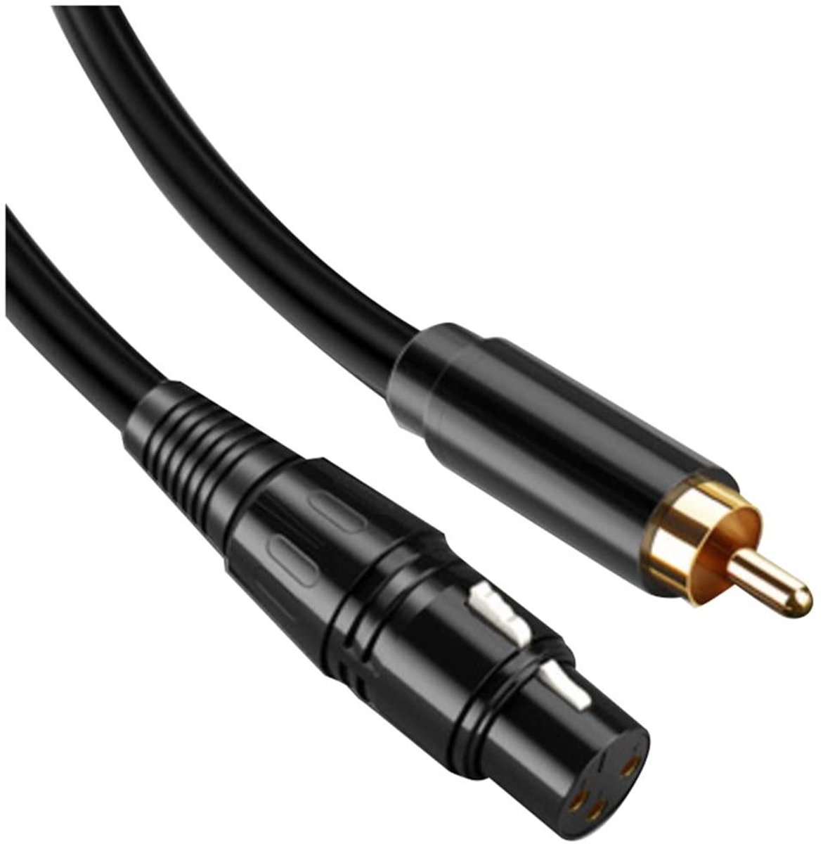 XLR Audio Kabel - Microfoon Kabel - Geluid Overbrengen - Zuiver Koperen Kern - 2 Meter - Zwart