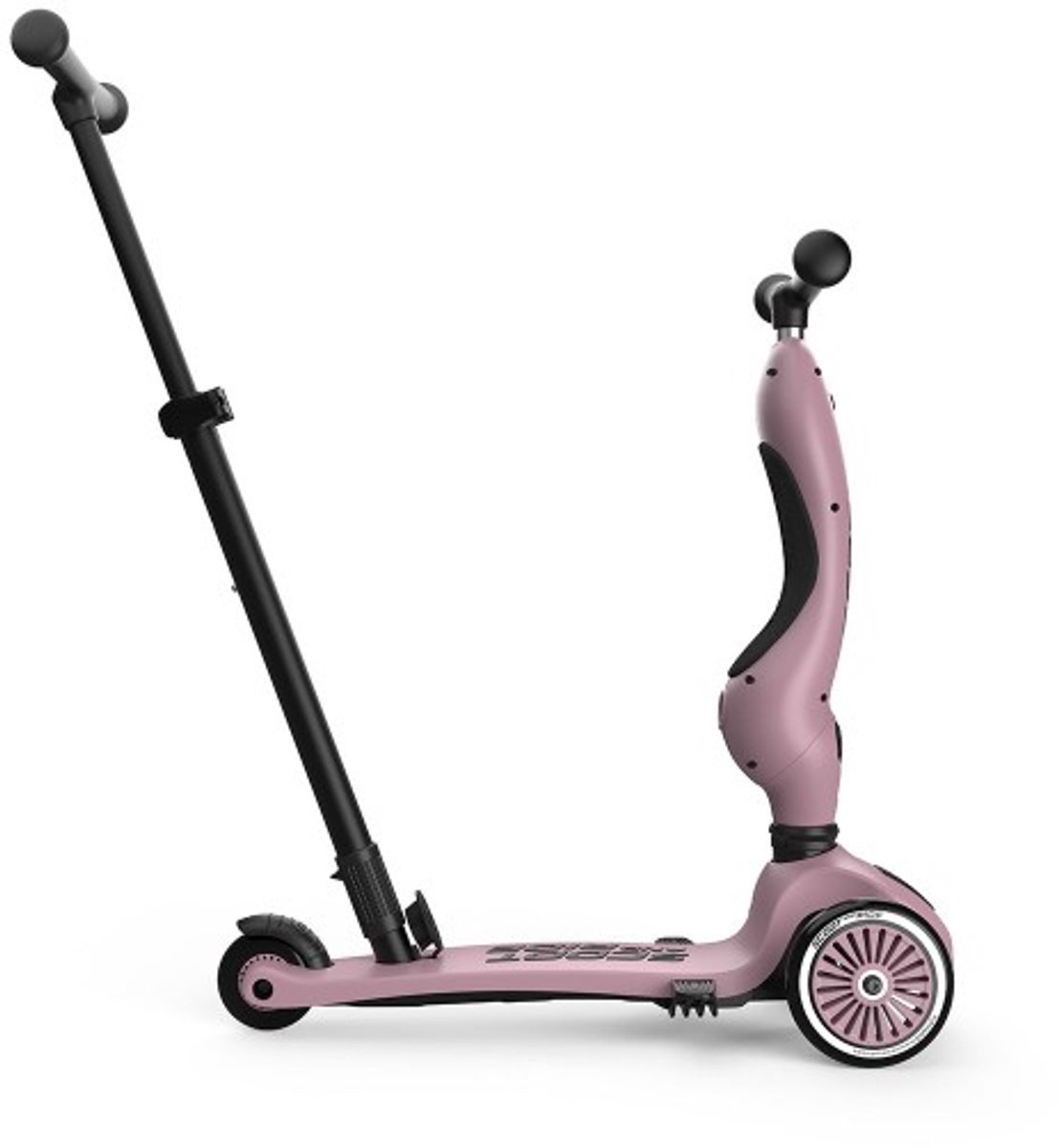 Scoot & Ride Highwaykick 1 Push & Go - 2-in-1 Kinderstep met duwstang - Step & Loopfiets 2-in-1, 3 wielen - Duwstang 3 hoogtes, afneembare voetsteunen - 1-5 jaar, max 20/50 kg - Wildberry thumbnail 4