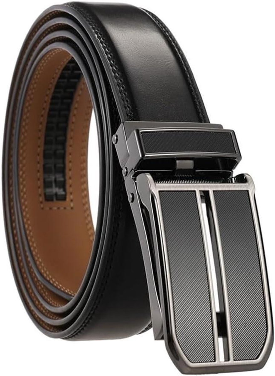 Heren Riem - Leren Gordel - Formele Draag - Automatische Gesp - 130 cm - Bruin