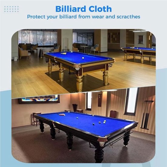 Pooltafel vilt - Biljartkleed set - Indoor sportspel - Hoge elasticiteit - 9ft - Blauw — afbeelding 5