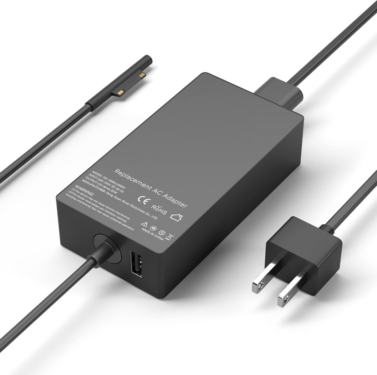 65 W-oplaadkabel, 15 V, 4 A opladeradapter, laptopoplader
