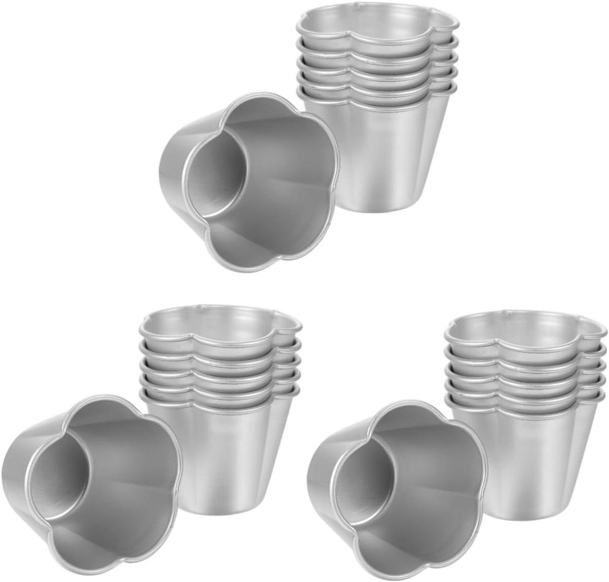 Bakvormen Set - Mini Muffin Cups - Desserts Maken - Hittebestendig Aluminium - 18 Stuks - Zilver