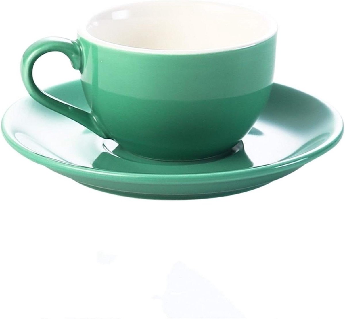 Keramische Koffiekopjes - Cappuccino Mokken - Thee Tijd - Modern Design - 150 ml - Helder