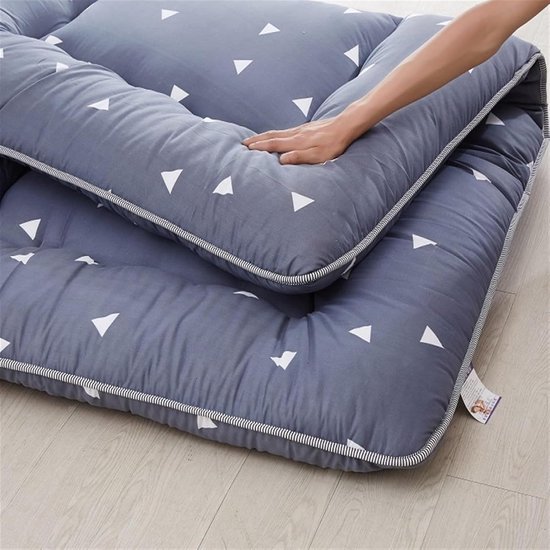 Futon Matras - Japanse Mat - Extra Slaapplek - Ergonomisch Ontworpen - 90 x 200 cm - Grijs — afbeelding 4