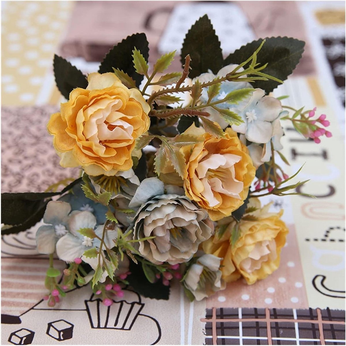 Kunstbloemen Boeket - Nepbloemen Decoratie - Huis Feestdecoratie - Duurzaam Herbruikbaar -