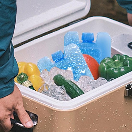 Koelaccu's voor koelboxen - Koelpacks draagbaar - Voedsel koel houden - Lekvrij en drukbestendig - Compact lichtgewicht - Blauw — afbeelding 2