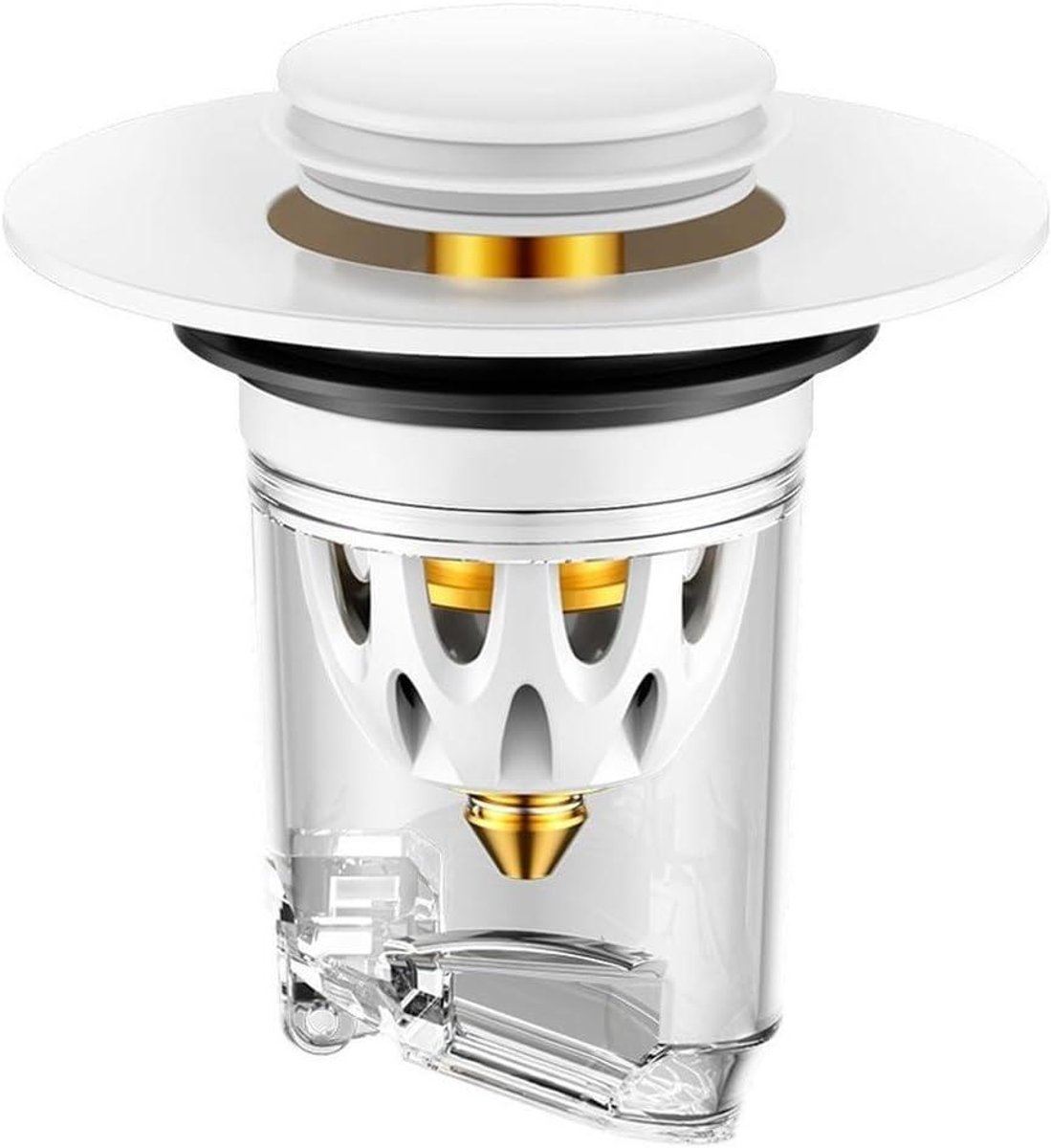 Afvoerstop - Wastafelstop - Water Behouden - Anti-verstopping filter - 34-40 mm - Wit