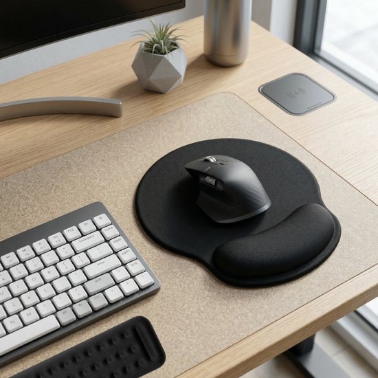 Techidna® - Ergonomische Polssteun Set - Zwart - voor Toetsenbord en Muis - Gelkussen - Antislip