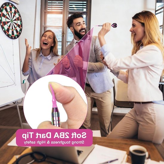 Set van 3 professionele darts met plastic punt, 21 g voor elektronische dartborden, inclusief opbergdoos en dart flights — afbeelding 3