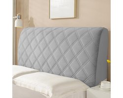 Wambere Bed Hoofdbord Cover - Stretch Grijze Bedrug Hoofdbord Bescherming 120-220cm