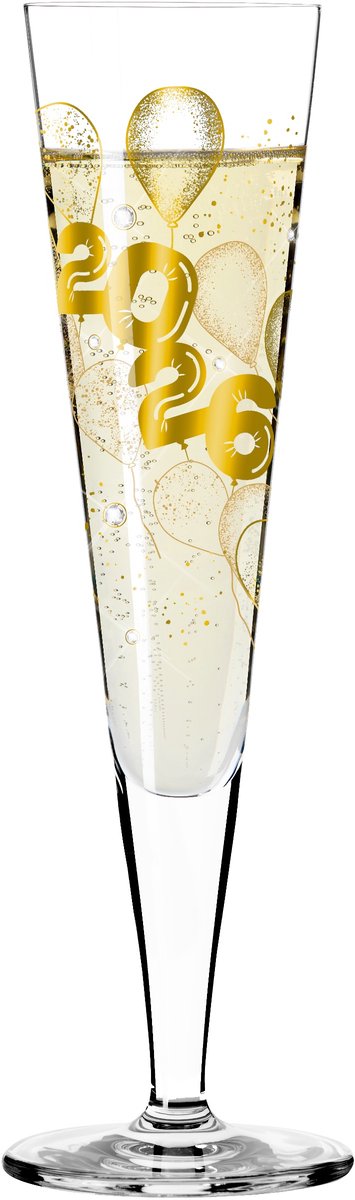 Ritzenhoff Champagneglas - New Years Party 2026 - Kristalglas - 205 ml - Champagne & Prosecco Glas Goud - Champagneflute - Oud en Nieuw - Made in Germany