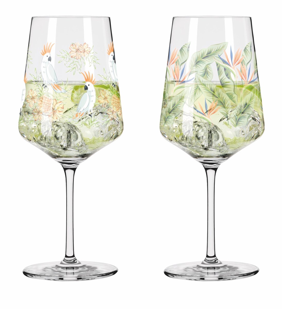 Ritzenhoff Cocktailglazen - Tropisch Botanisch Design - 2 Stuks - Kristalglas - 544 ml - Voor Gin-Tonic, Aperol Spritz, Wijn en Meer - Geschikt voor de Vaatwasser - Made in Germany