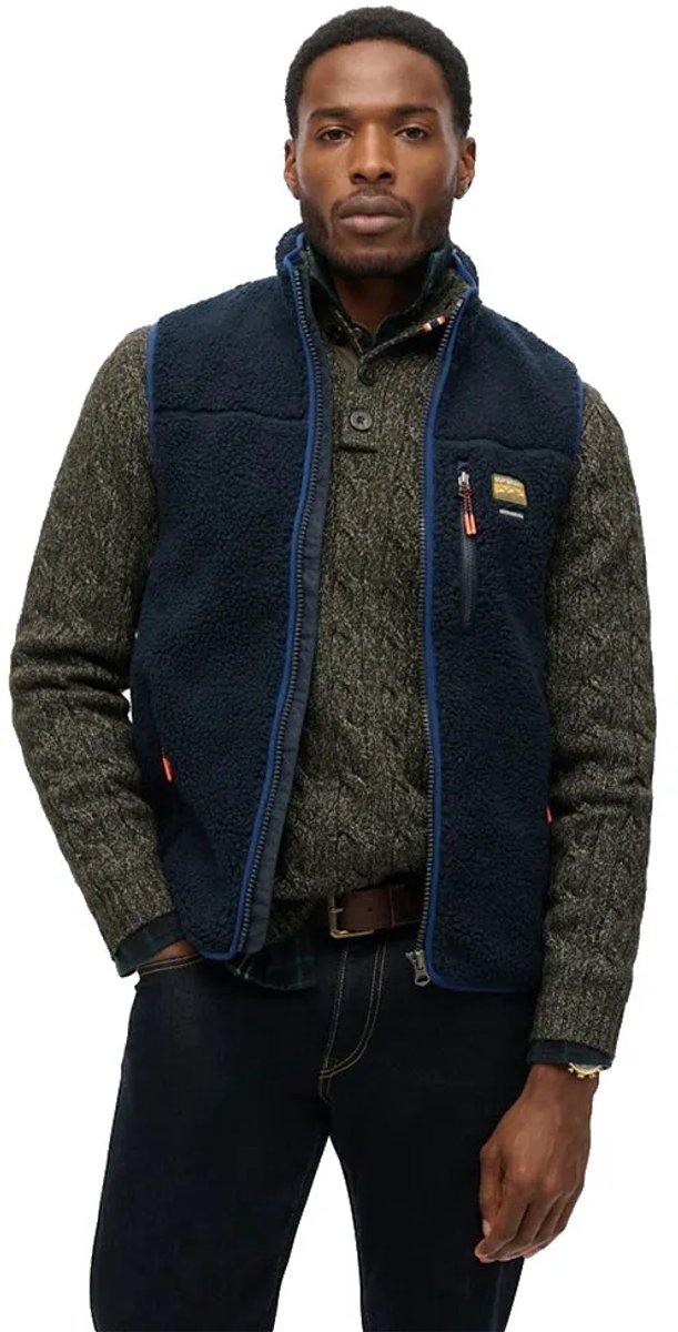 Superdry Outdoor bodywarmer van fleece Heren Gilets Marineblauw