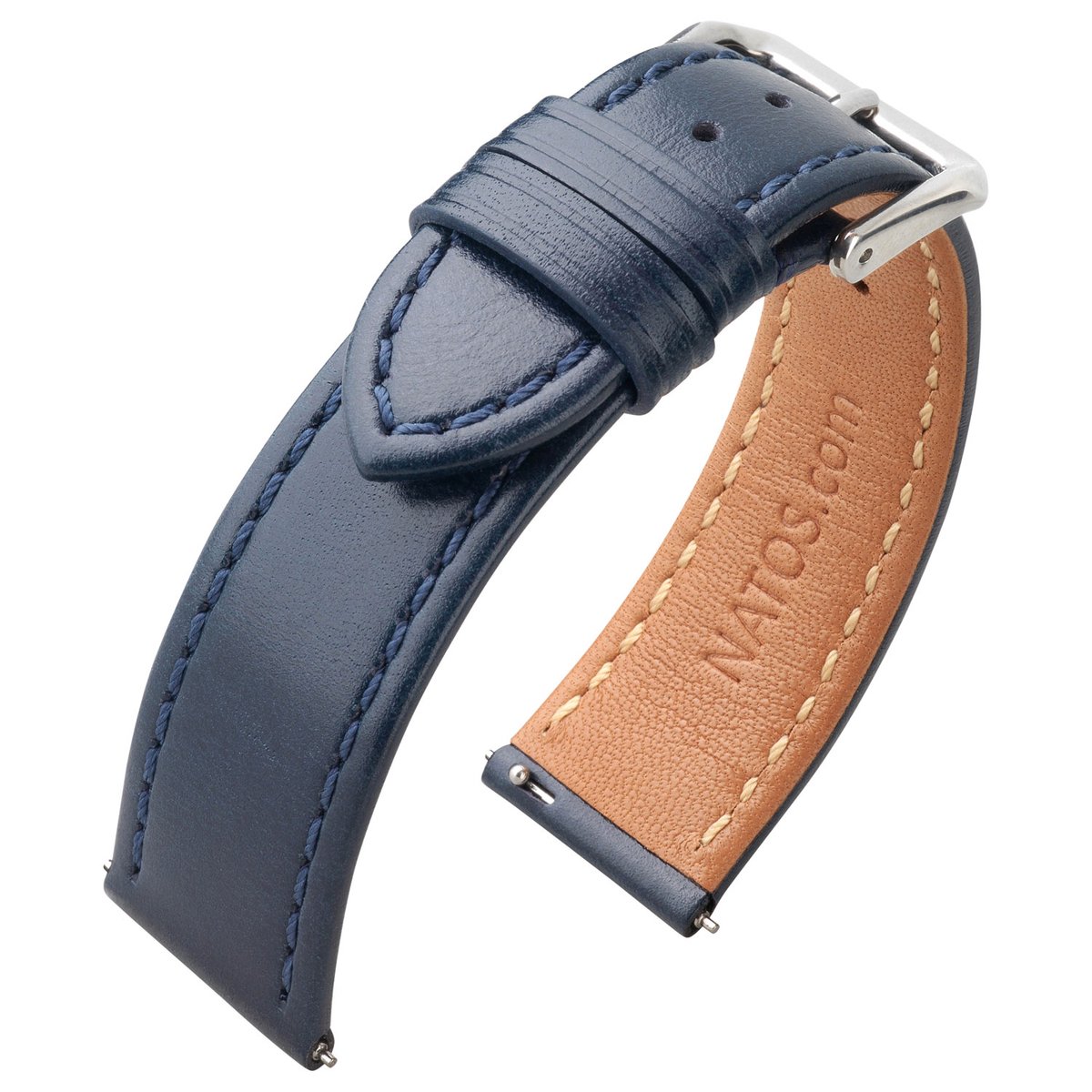 Horlogebandje Italiaans Kalfsleer Blauw - 20mm