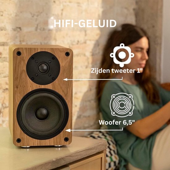 CLGP® Boekenplank Speakers - HiFi Speakers - Stereo Speakers van Merkloos — afbeelding 4