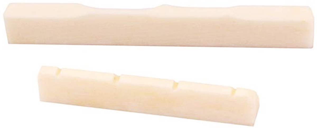 Allecto - Alnicov Bone Gitaar String Bridge Zadelmoer Set - Vervanging voor Ukulele - Natuurlijke Klank - Eenvoudige Installatie - Hoogwaardig Gelu...