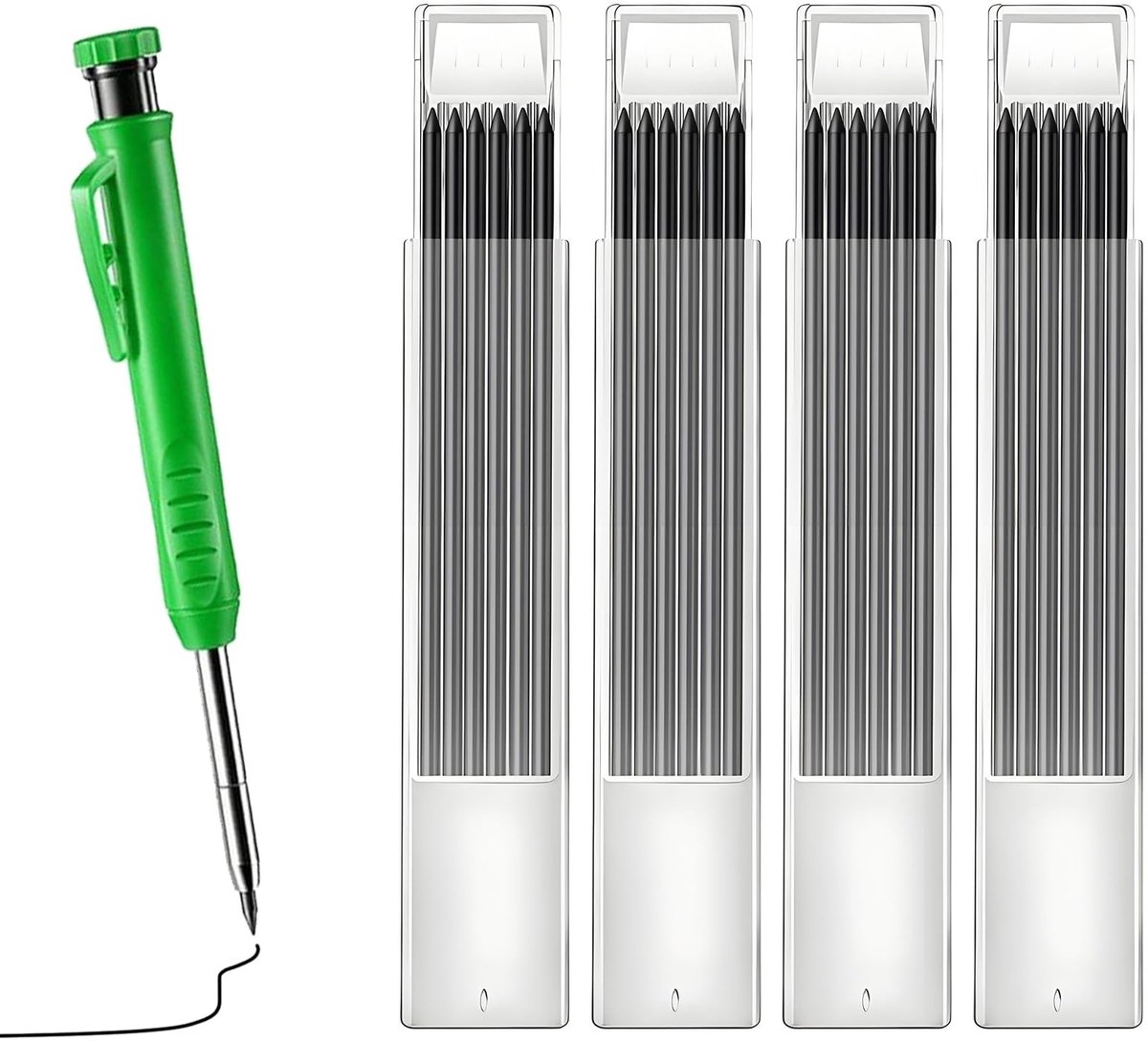 Allecto - Zwarte Potloodvullingen - 24 Stuks - 2.8mm Dikte - Voor Timmerwerk en Architectuur - Professioneel Tekenmateriaal - Ideaal voor Technisch...