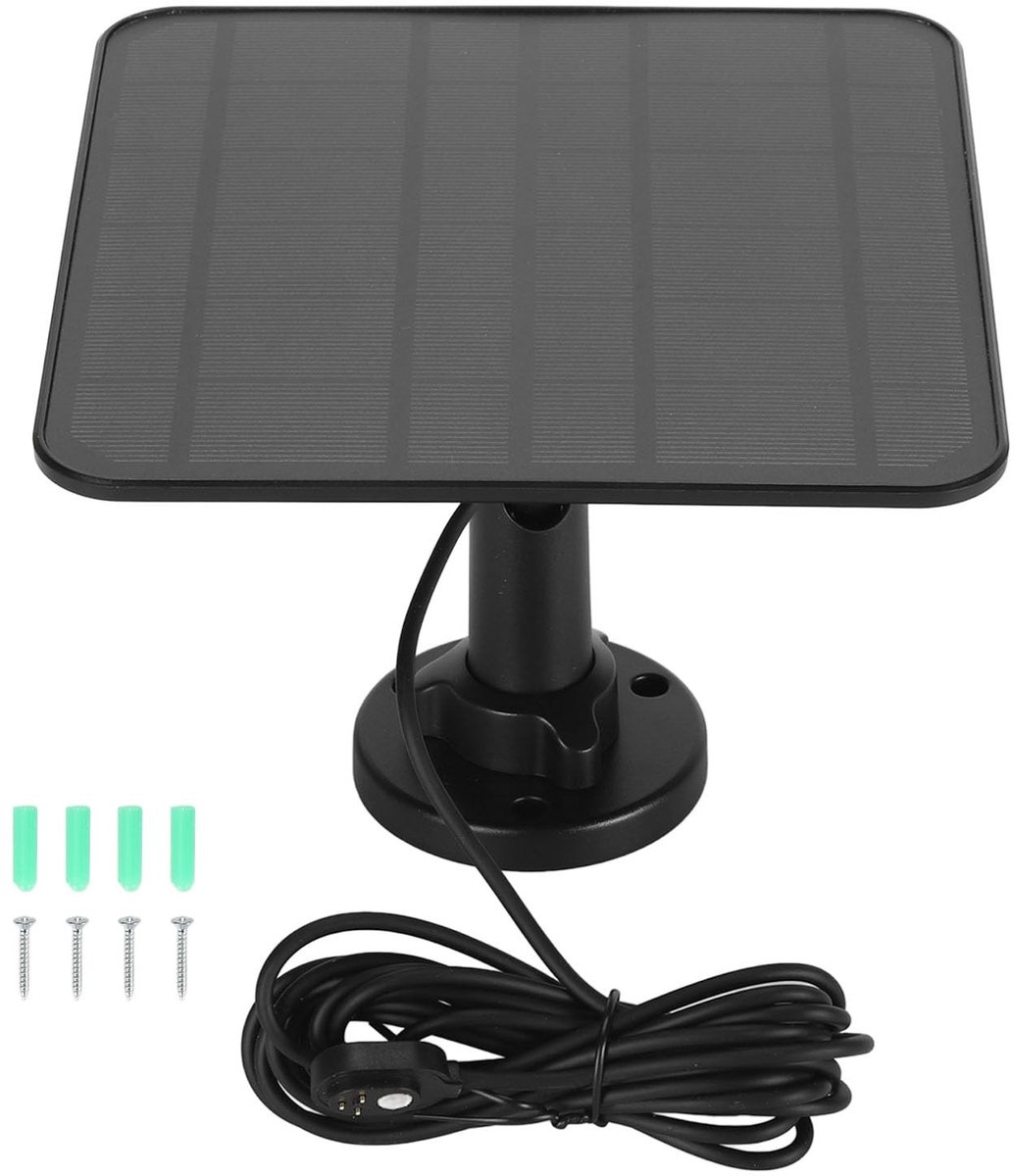 Allecto - Zonnepaneel Lader - Magnetisch en Waterproof - 12W 6V - Beveiligingscamera's - Inclusief 3.5m Kabel - Geschikt voor Buiten - IP65