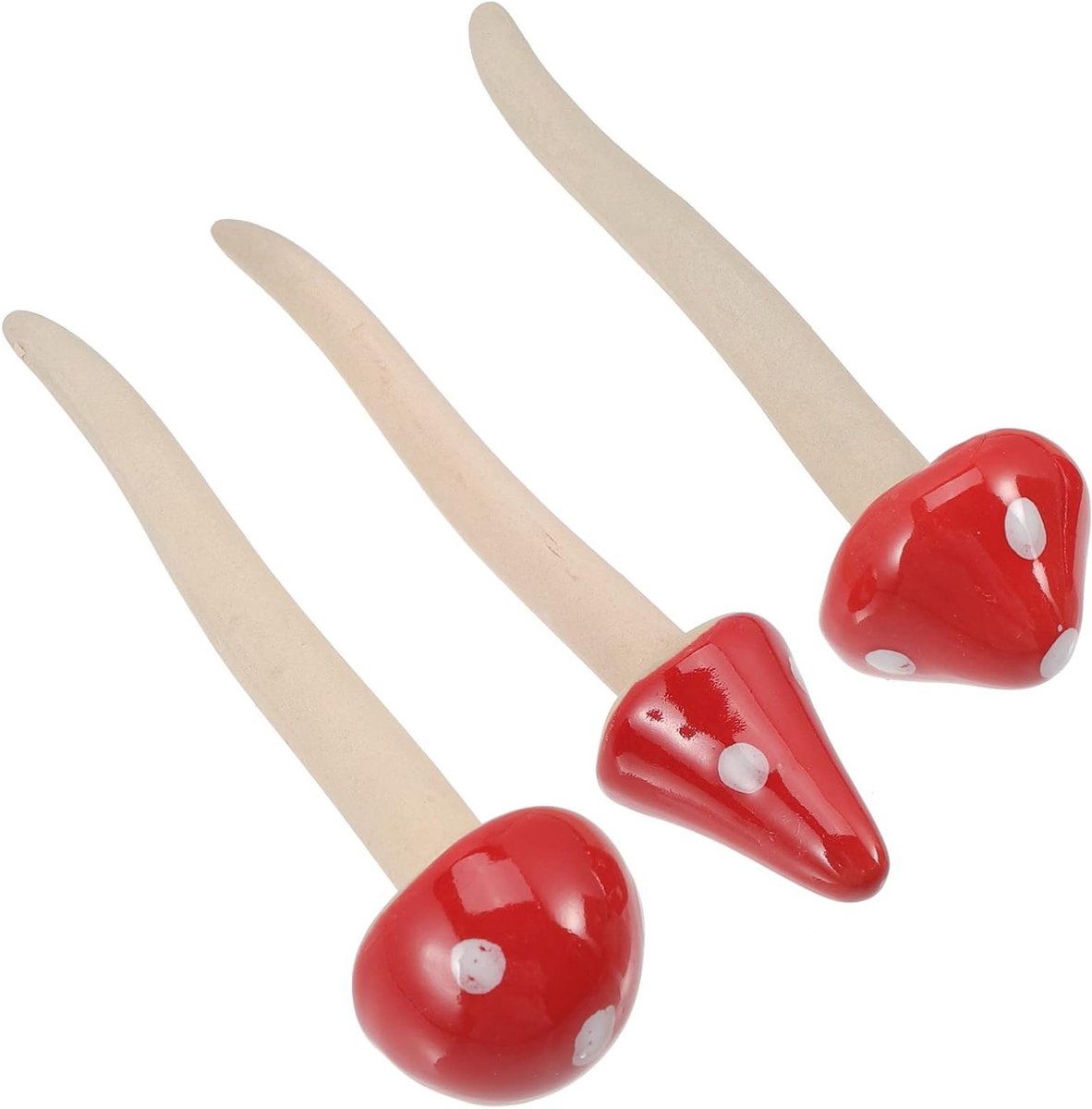 3-delige set keramische paddenstoelen figuren voor tuindecoratie, micro-landschap en bloempot versiering