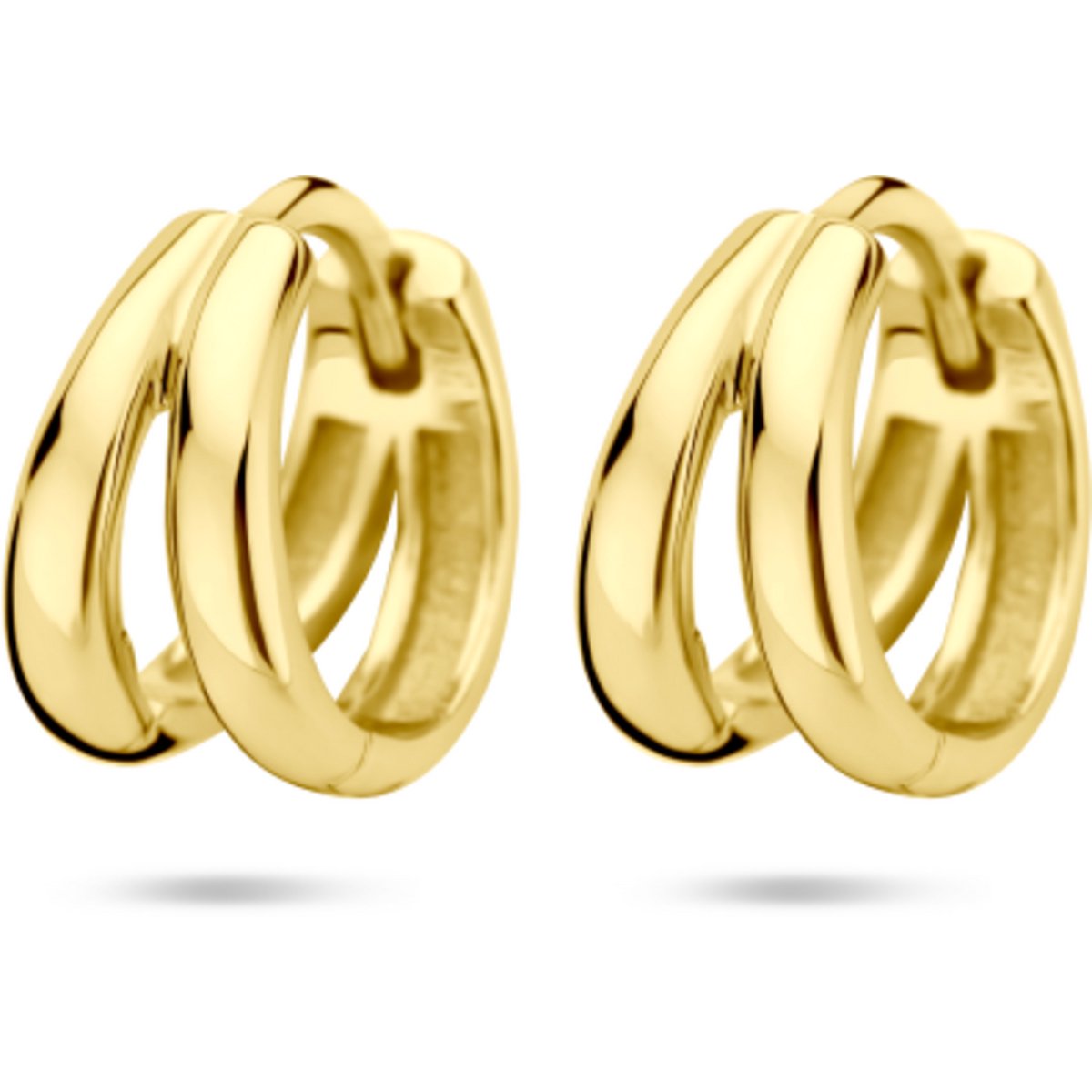 Zilveren vergulde (geel) klapoorringen 10 mm 1 micron - 2104008
