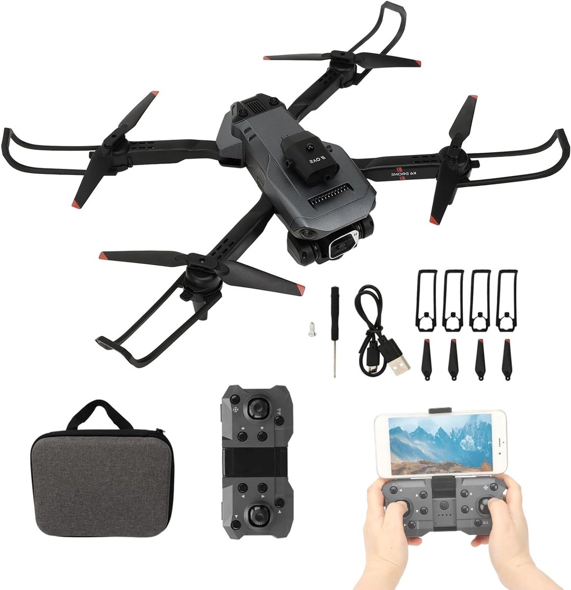 Opvouwbare Quadcopter Drone met 4K HD Camera, 50x Zoom, Obstakel Vermijding en Draagtas voor Mini Drone, Slimme Glide Hoogte Functie