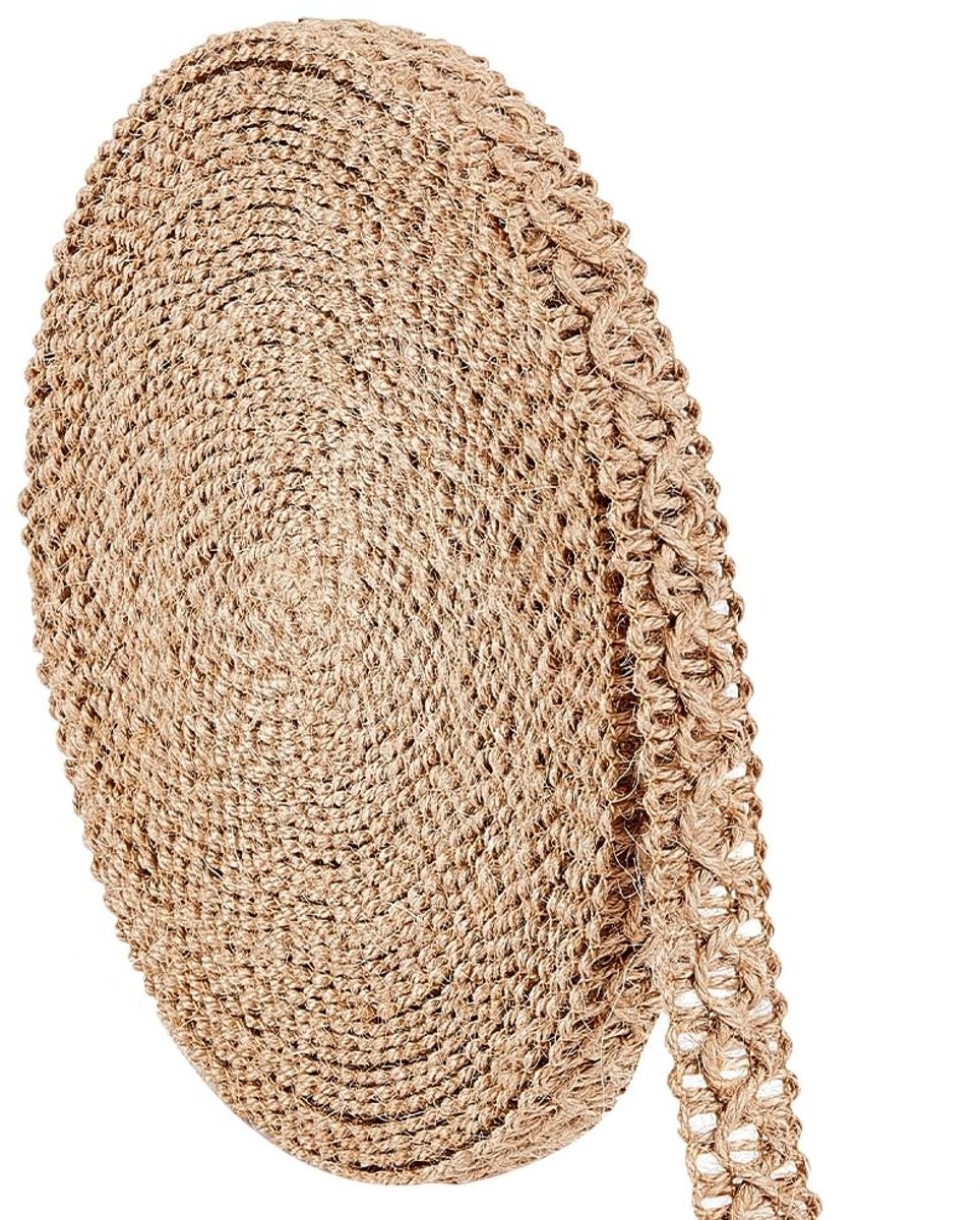 ONF3 - Gevlochten jute lint - Rustiek jute touw - 10 m - 18 mm breed - Voor knutselen en decoratie - Ideaal voor bruiloften en feesten
