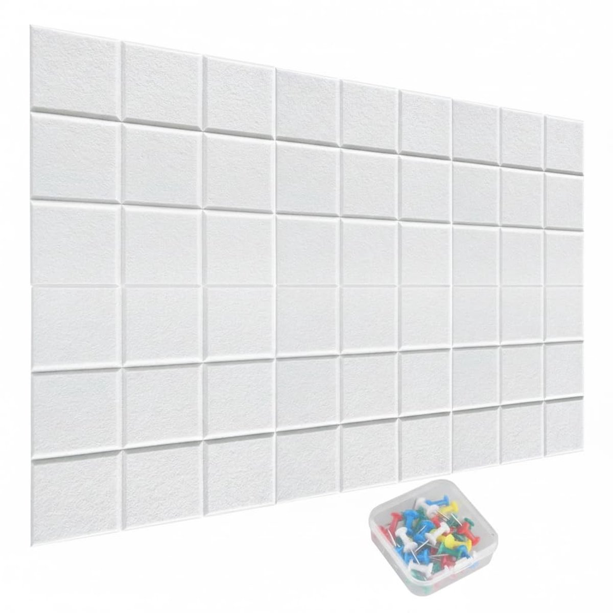 Allecto - Prikbord van kurk - Wandprikbord - 6 stuks - 30 x 30 cm - Vilt prikbord - Voor scholen en kantoren - Decoratie