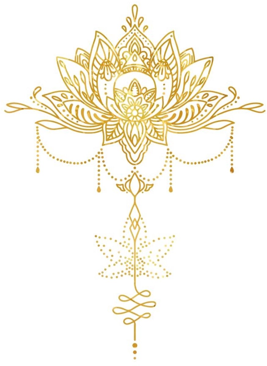 Store_7 - Mandala Muurstickers - Marokkaanse muursticker - Elegant en betekenisvol - Gouden lotusstickers - Vinyl kunstdecoratie - Geschikt voor wo...